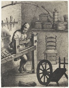 Werker achter een draaibank