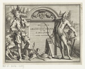 Twee jagers voor architecturale setting door Jan Goeree (possibly)