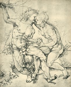 Adam en Eva, 1520-1525, 1943 door Jan Gossaert