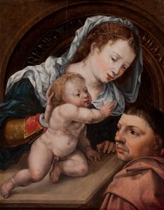 Maria met Jezus en de Schenker van het Schilderij door Jan Gossaert