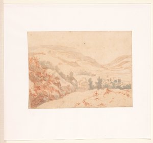 Heuvellandschap met gezicht op een dorpje