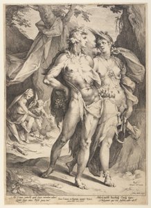 Bacchus en Ceres verlaten Venus (Sine Cerere et Baccho Friget Venus) door Jan Harmensz. Muller