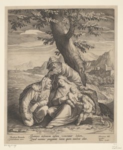 Heilige Familie met Elisabet en Johannes de Doper door Jan Harmensz. Muller