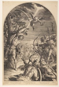 Martelaarschap van Sint Sebastiaan door Jan Harmensz. Muller
