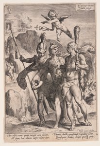 Minerva en Cupido leiden Hercules en Scipio naar het Pad der Deugd