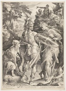 Minerva en Mercurius bewapenen Perseus voor zijn ontmoeting met Medusa door Jan Harmensz. Muller