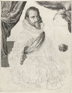Portret van koning Christiaan IV van Denemarken en Noorwegen door Jan Harmensz. Muller