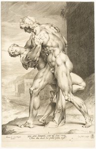 De Verkrachting van een Sabijnse Vrouw, Lateraal Zicht door Jan Harmensz. Muller
