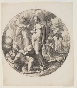De zesde dag, plaat 7, uit de schepping van de wereld door Jan Harmensz. Muller