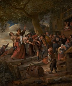 Een Varken Hoort in de Stal, c.1673-5 door Jan Havicksz. Steen