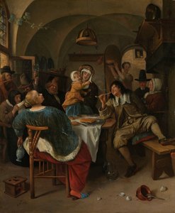 Gezinsscene door Jan Havicksz. Steen