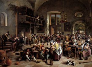 Feest in een herberg door Jan Havicksz. Steen