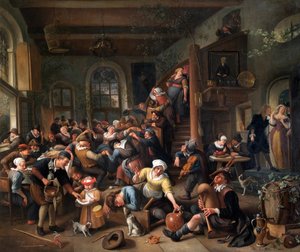 De Eierdans: Boeren die Feesten in een Herberg door Jan Havicksz. Steen