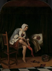 Vrouw bij haar Toilet door Jan Havicksz. Steen