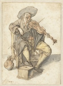 Zingende vioolspeler door Jan Havicksz. Steen