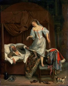 Slaapkamer scène door Jan Havickszoon Steen