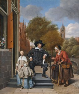 De burger van Delft en zijn dochter, 1655 door Jan Havickszoon Steen