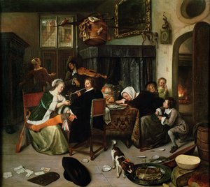 Het losbandige huishouden, 1668 door Jan Havickszoon Steen