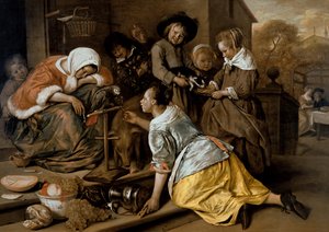 De effecten van onmatigheid, ca. 1663-65 door Jan Havickszoon Steen