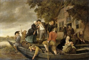 De vrolijke thuiskomst, 1679 door Jan Havickszoon Steen