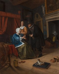 Het Zieke Meisje door Jan Havickszoon Steen