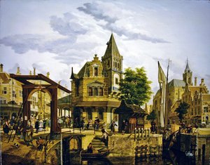 Een Nederlandse straat langs een kanaal