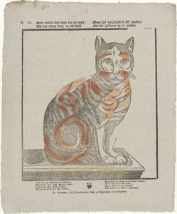 Geen nutter dier voor rot en muis / Als een mooi katje in uw huis. / Want het doorsnuffeld alle hoeken / om dit gedierte op te zoeken door Jan Hendriksen
