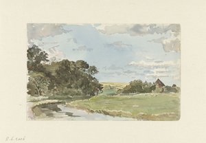 Landschap op Texel door Jan Hoynck van Papendrecht