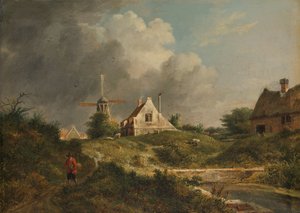 Gezicht aan de vervallen wal te Amsterdam aan de stadszijde tussen de Muiderpoort en de Weesperpoort