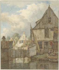 Vervallen huizen aan het water