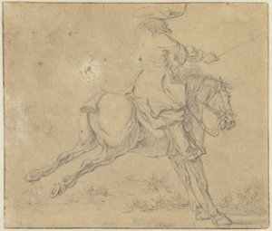 Ruiter op een achteruitslaand paard