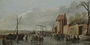 Een scène op het ijs, 1627 door Jan Josefsz Goyen van