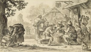 Een kaartspel van boeren voor de herberg, 1624 door Jan Josephsz van Goyen