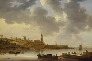 Een Uitzicht over de Rijn bij Rhenen door Jan Josephsz van Goyen