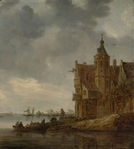 Landhuis bij het water door Jan Josephsz van Goyen