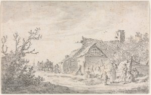Landschap met een Huisje en Figuren, 1653