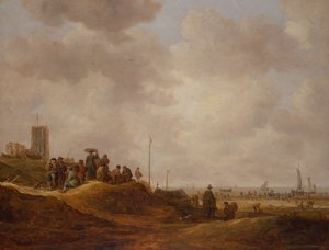 Uitzicht op de Kust van Egmond aan Zee door Jan Josephsz van Goyen