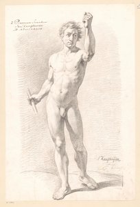 Staand mannelijk naakt, van voren gezien (2e prijs 1789) door Jan Kamphuijsen