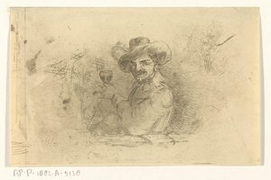 Soldaat met opgeheven glas door Jan Karel Jacob de Jonge