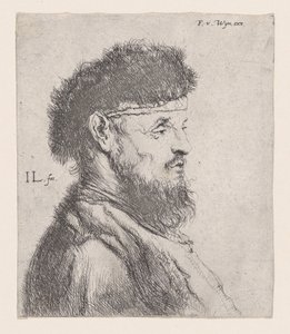 Buste van een man met een bontmuts, 17e eeuw door Jan Lievens