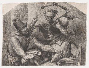 Dood en kaartspelers, 1620-74 door Jan Lievens