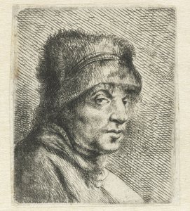 Hoofd van een man met muts door Jan Lievens