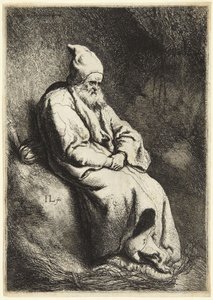 De kluizenaar (Bartsch 6; Hollstein 17. Tussen VII en VIII, niet geregistreerd) door Jan Lievens
