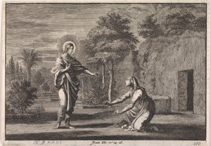 Christus verschijnt aan Maria Magdalena (Noli me tangere) door Jan Luyken