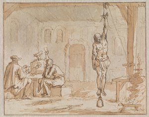 Geleyn de schoenmaker wordt gemarteld in Breda in 1572 door Jan Luyken