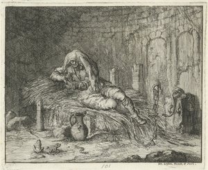 Georg Wanger in de gevangenis te Bressanone, 1591 door Jan Luyken