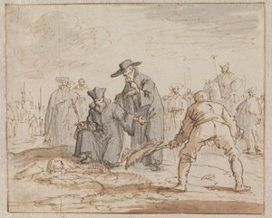 Het levend begraven van Anneke van den Hove in Brussel, 1591 door Jan Luyken