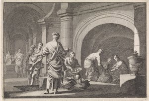 Hyrkanus rooft de kostbaarheden uit het graf van David door Jan Luyken