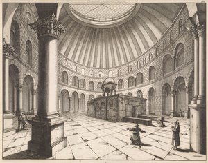 Interieur van de Heilig Grafkerk te Jeruzalem door Jan Luyken