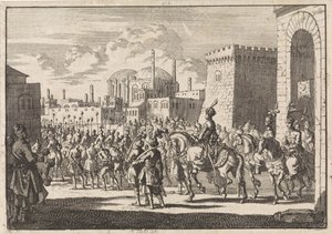Intocht van sultan Mustafa II te Constantinopel, 1695 door Jan Luyken
